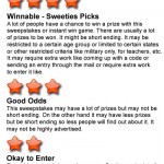 Sweepstakes Rating Chart