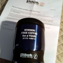 Pilot Center free coffee for a year prize