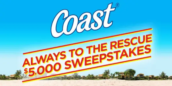 Enter the Coast Soap Baywatch $5,000 Always to the Rescue Sweepstakes daily for your chance to win your share of the $5,000 in cash and prizes 