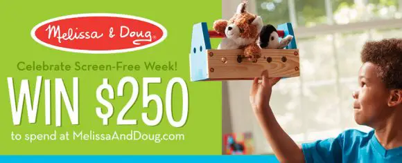 10 Lucky People will win a $250 Melissa & Doug Screen-Free Shopping Spree to Spend at MelissaAndDoug.com!