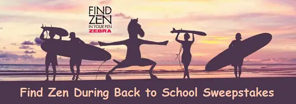 Every week from now until the end of August, Zebra Pen is giving away a backpack filled with school supplies, including a Zen figurine and your favorite Zebra pens & pencils.
