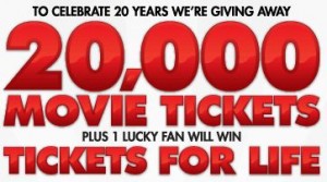 win movie tickets for life fro moviefone