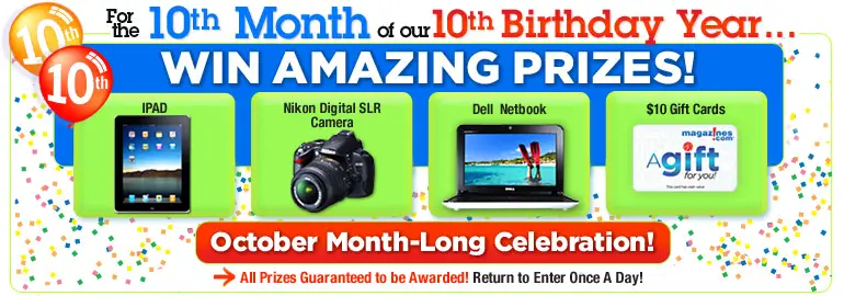 magazines.com birthday sweepstakes