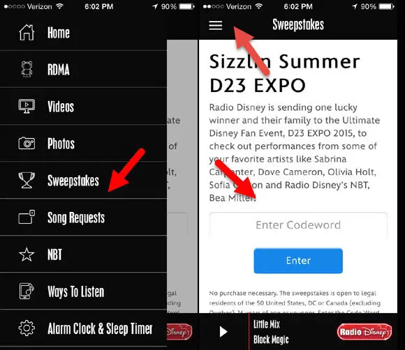 Radio Disney Sweepstakes App