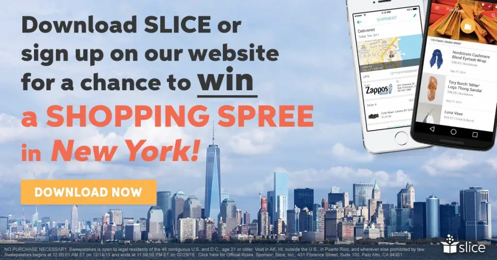 Slice NYC $2,000 Shopping Spree Sweepstakes
