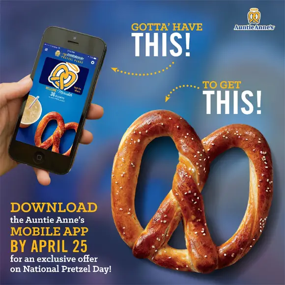 Auntie Anne's National Pretzel Day FREE Pretzel Giveaway