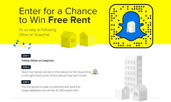 Win Free Rent from Zillow on Snapchat