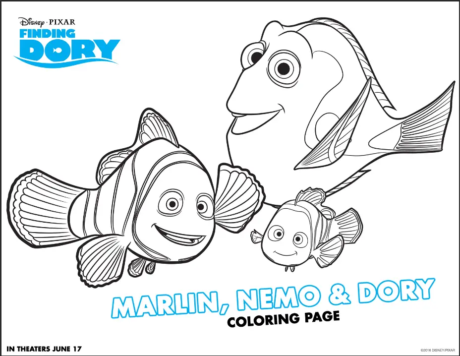 Free Finding Dory coloring pages