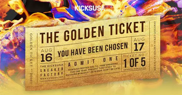 Kicks USA Golden Ticket Giveaway - Win Free Sneakers for a Year