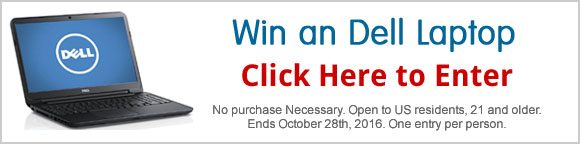 Enter For A Chance To Win A Dell Inspiron 15.6 Inch Laptop. No purchase necessary. Void where prohibited by law. Drawing October 28th
