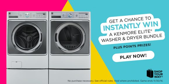 Shop Your Way Kenmore Elite Washer and Dryer Instant Win Game