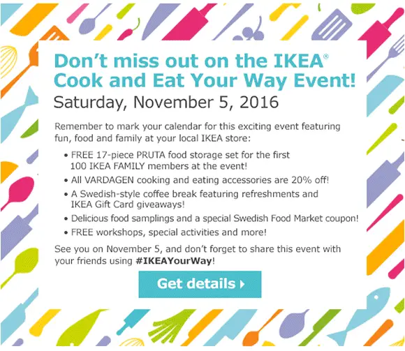 IKEA Cook Your Way Event, Sweepstakes, Freebies, Coupons, Giveaways