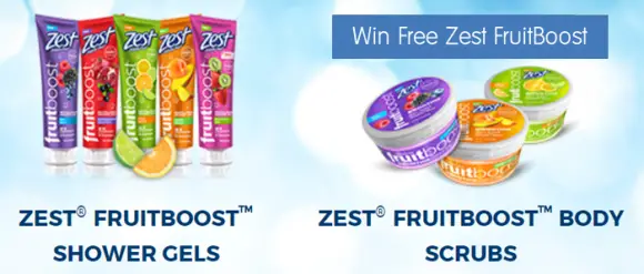Free Zest FruitBoost Shower Gel & Body Scrubs Giveaway