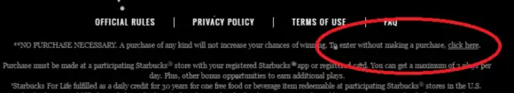 Starbucks for Life Free Entry