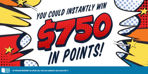 Everybody wins in the Shop Your Way Epic Instant Win Game. Play for your chance to win your share of over 53,000 SYW Points 