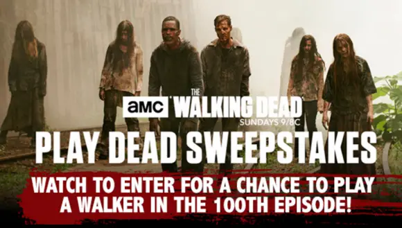 Click Here to get this week's The Walking Dead code word and enter for your chance to win a Walk-on role as a walker plus meet the cast and crew of The Walking Dead and a trip to the production set of The Walking Dead