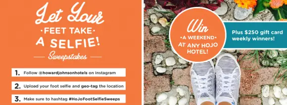 HoJo Foot Selfie Instagram Sweepstakes