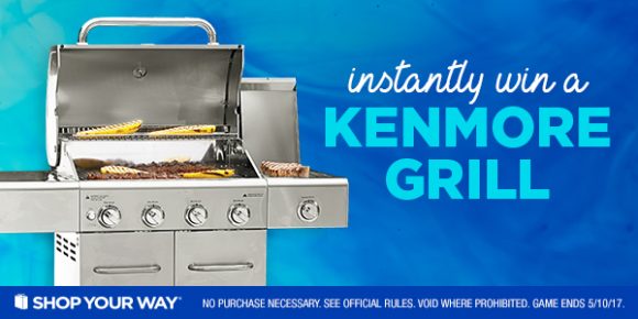 Click Here for your chance to win a Kenmore 4-Burner Gas Stainless Steel Grill with Searing Side Burner or your share of over 83,000 Shop Your Way points.