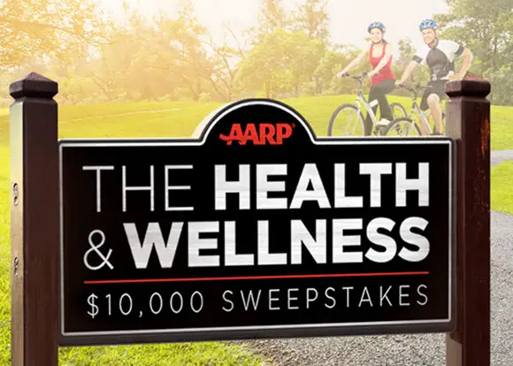 You could win $10,000 by entering the AARP Health and Wellness Sweepstakes and touring through the virtual town, earning additional entries along the way PLUS, return each day for a new chance to win a $25 prepaid gift card.