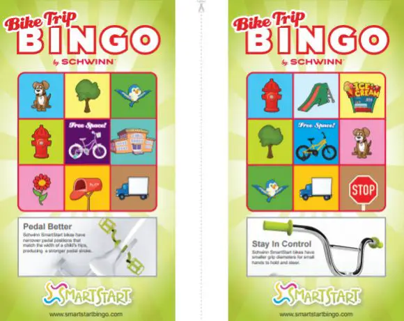 Bike Trip Bingo by Schwinn SmartStart Sweepstakes