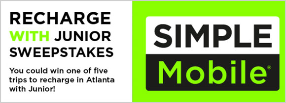 The Steve Harvey Morning Show and Simple Mobile are sending five lucky listeners on a 4-day/3-night vacation for two to Atlanta, GA to recharge with Junior May 18-21! Included are two tickets to see John Legend in concert on May 19th!