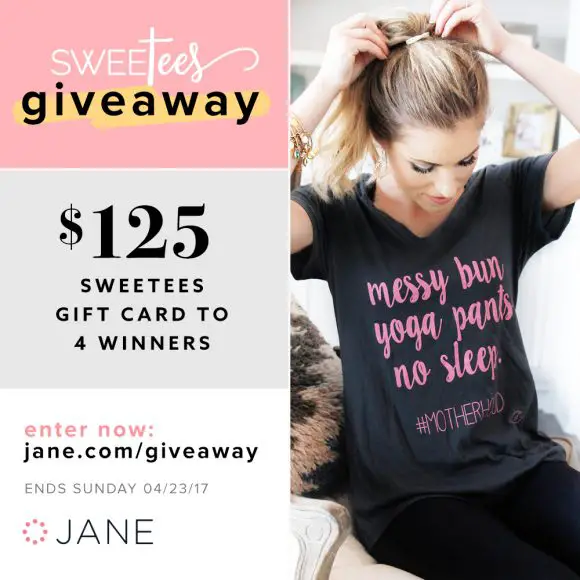 For the moms that do all the things, this giveaway is for you! This week Jane.com is joining forces with Sweetees' t-shirt shop to give you a chance to win a $125 gift card to outfit you and your babes in bold, comfy tees. Think you’ve got what it takes to win? Then enter now!