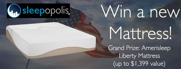 Click Here for your chance to win an Amerisleep Liberty Mattress worth $1399 from Sleepopolis