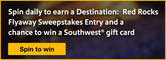 Enter for a chance for you and three friends to win a trip to Denver to enjoy the Destination: Red Rocks show! Every day Southwest Airlines is giving away $1,000 in prizes! 