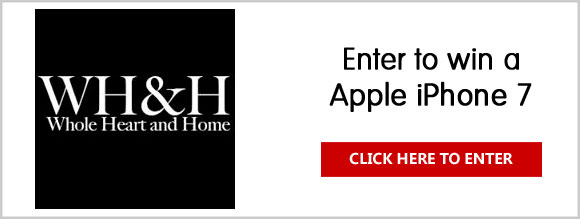 Click Here for your chance to win an Apple iPhone 7 from Whole Heart & Home. iPhone 7 now has the best performance and battery life ever, as well as new finishes, water resistance, and stereo speakers.