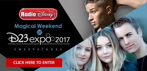 Enter the new Radio Disney sweepstakes for your chance to in a Magical Weekend at D23 EXPO 2017 in Anaheim, California.