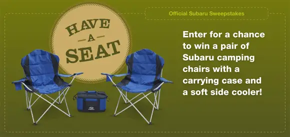 Subaru Camping Chairs Giveaway