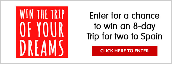 Enter for a chance to win the 8-day Grand Prize Trip for two to Spain