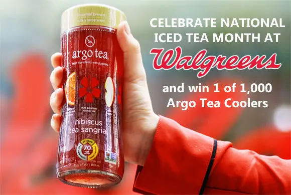 Argo Tea is giving you the chance to win 1 of 1,000 Argo Tea-branded coolers. Purchase three bottles of Argo Tea at Walgreens from June 1 July 15 and then text the word ARGO to 35227 and upload their receipt for a chance to win. You can enter by mail without purchase