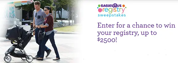 Enter to win a $2,500 Babies R Us gift card when you enter the Babies "R" Us Baby Jogger Registry Sweepstakes 