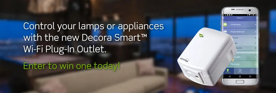 Leviton is giving away 25 Decora Smart Wi-Fi Plug-In outlets. The Decora Smart™ Wi-Fi plug-in outlets can be controlled by your smartphone or voice activated with the Amazon Echo or Google Assistant. It's perfect for lamps, fans, coffee makers and more!