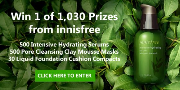 Enter for your chance to win 1 of 1,030 skincare products from innisfree.