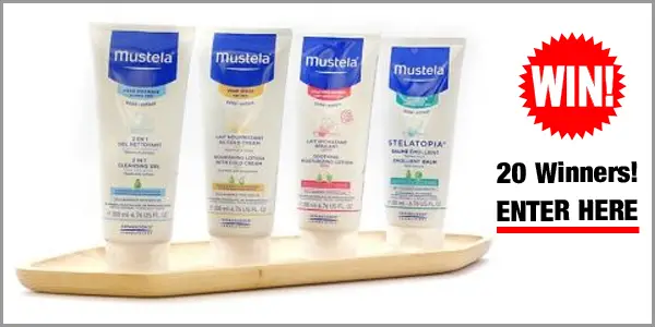 Enter for your chance to win one of twenty (20) Mustela product sets worth $85 to $91 each.