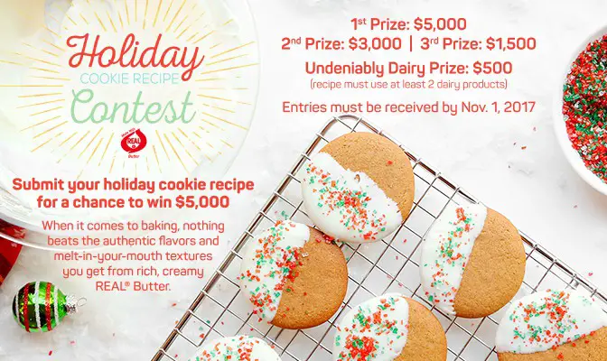 Share your holiday cookie recipe for your chance to win $1,500, $3,000 or $5,000 in cash