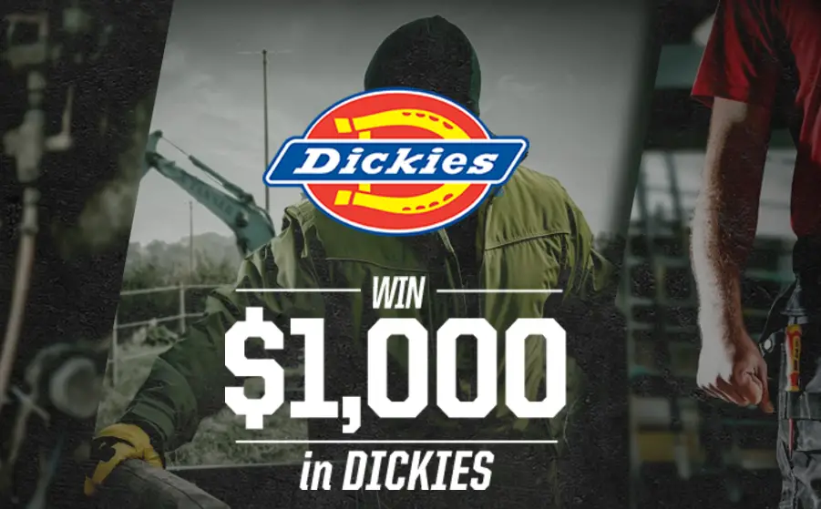 One grand-prize winner will win a $1,000 Dickies shopping spree from WorkBoots.com