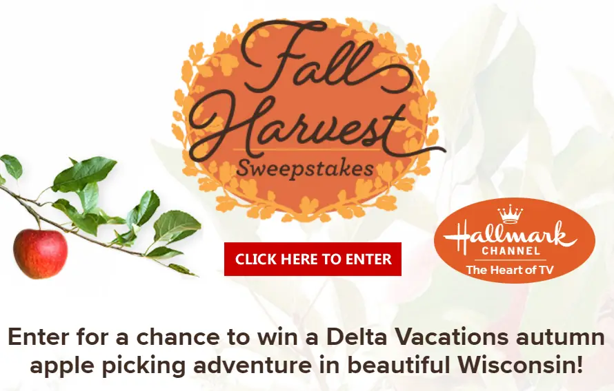 Enter for your chance to win an apple-picking trip to Brighton Woods Orchard, Burlington, Wisconsin from Hallmark Channel