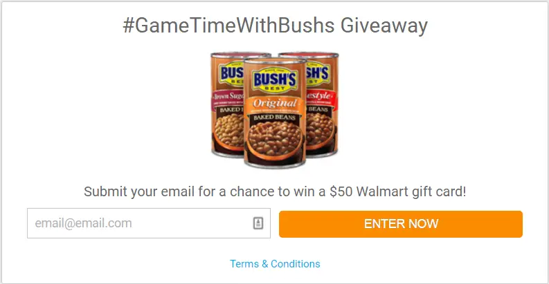 Submit your email for a chance to win a $50 Walmart gift card from Savings.com
