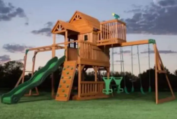 Enter to win a Backyard Discovery Skyfort II Swing Set including Installation worth $2,178