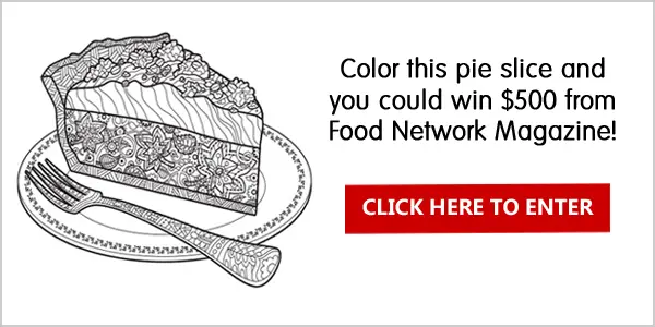 Color this slice of piece to win $50 or $500 from Food Network Magazine