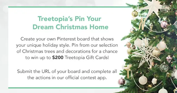 QUICK ENDING! Treetopia's Pin Your Dream Christmas Home Contest