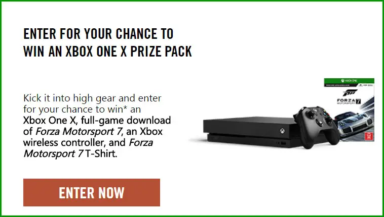 560 WINNERS! Enter for your chance to win an Xbox One X Prize pack