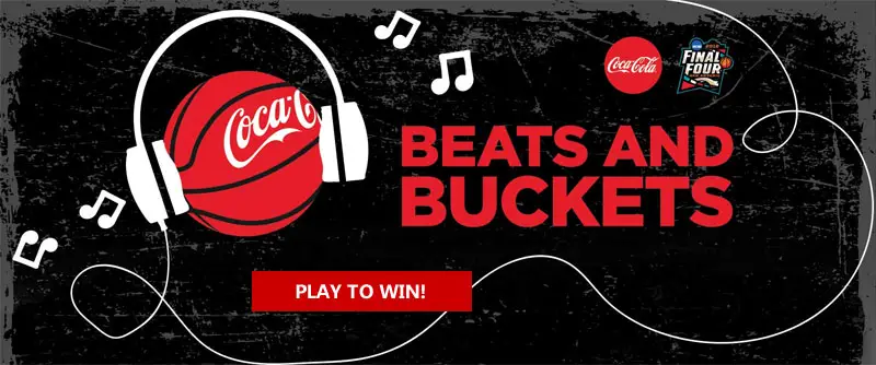 Play the Coca-Cola Beats & Buckets Instant Win Game for a chance to win a Trip to the Final Four! You’ll earn one sweepstakes entry just for logging in every day. Want to win more? Complete the poll and see if you’re a winner of an instant prize!