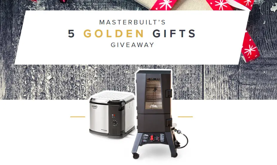 Enter for your chance to win one of Masterbuilt five golden gifts this month. Winners will be announced on the Masterbuilt Facebook page