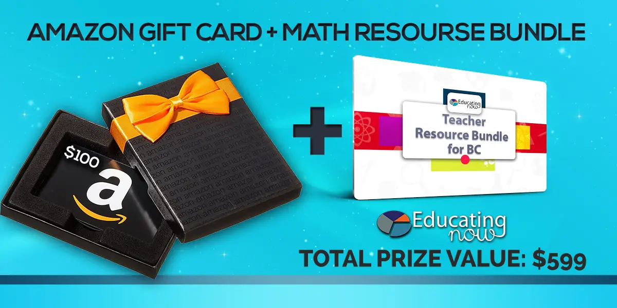 Enter for your chance to win a $100 Amazon Gift Card and Math Teacher Resource Bundle worth $499. Total prize value is $599. 