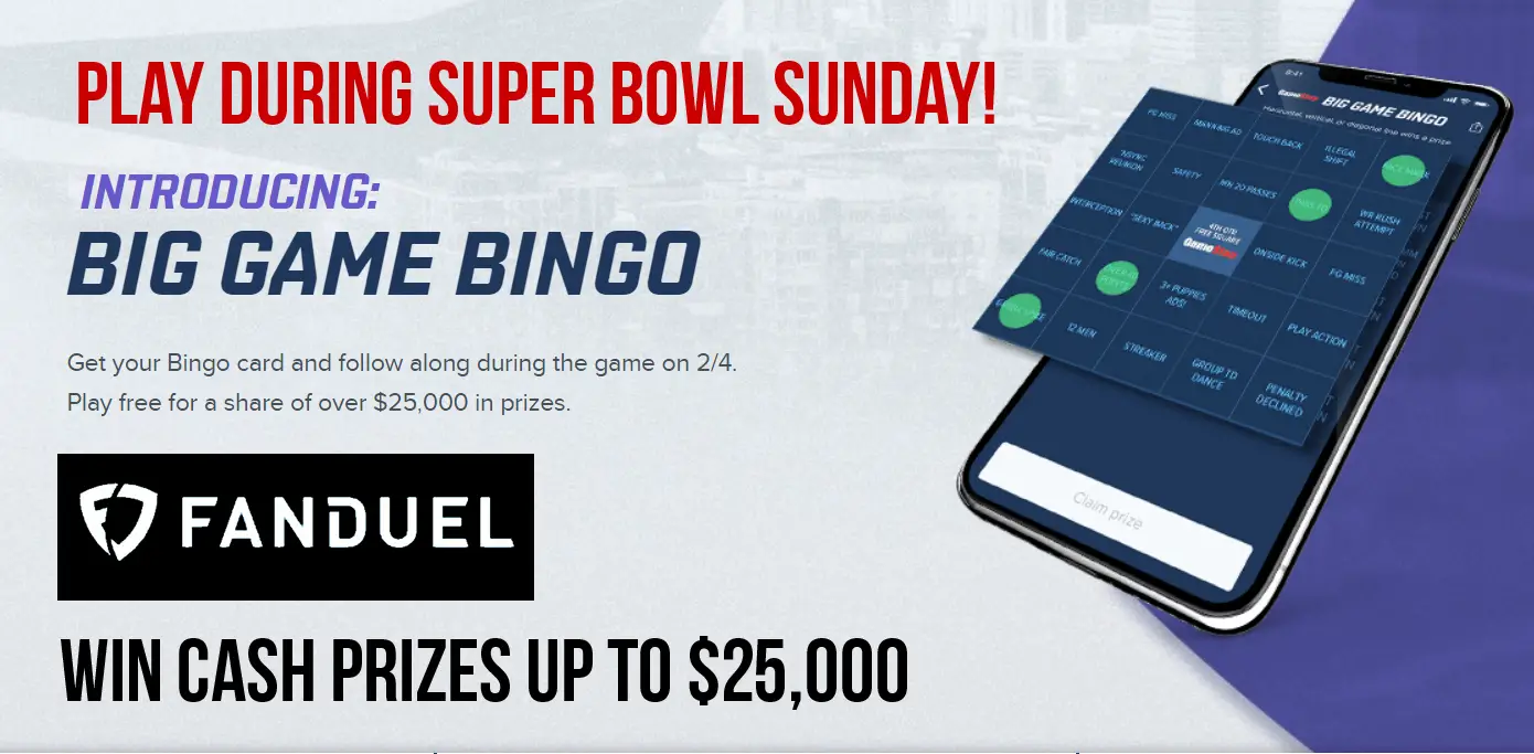 FanDuel Big Game Bingo: February 4th Only During the Super Bowl