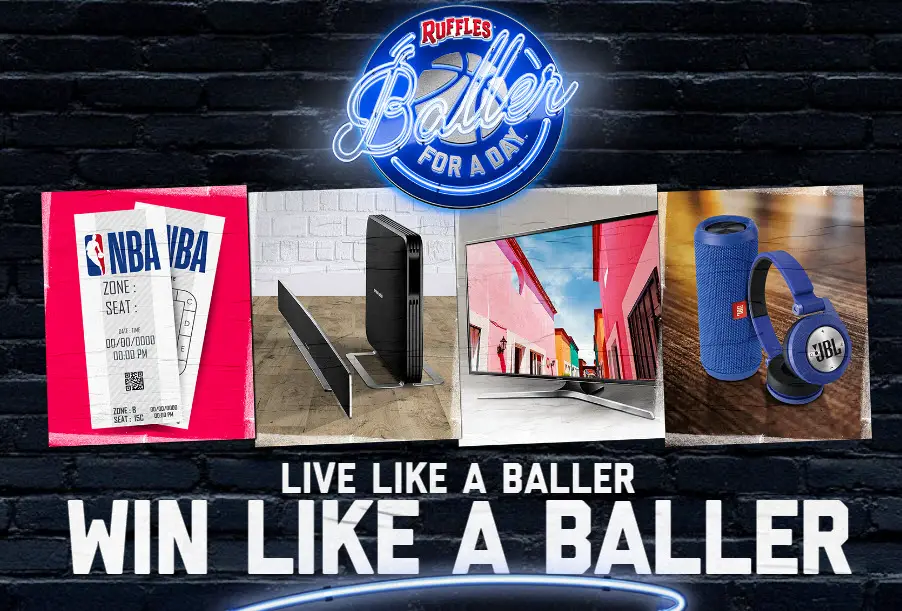 Grab Ruffles brand product codes for your chance to win a trip for two to Los Angeles, California or one of 68 other prizes including a Samsung 65" 4K TV, Harman home theater and JBL portable speakers.